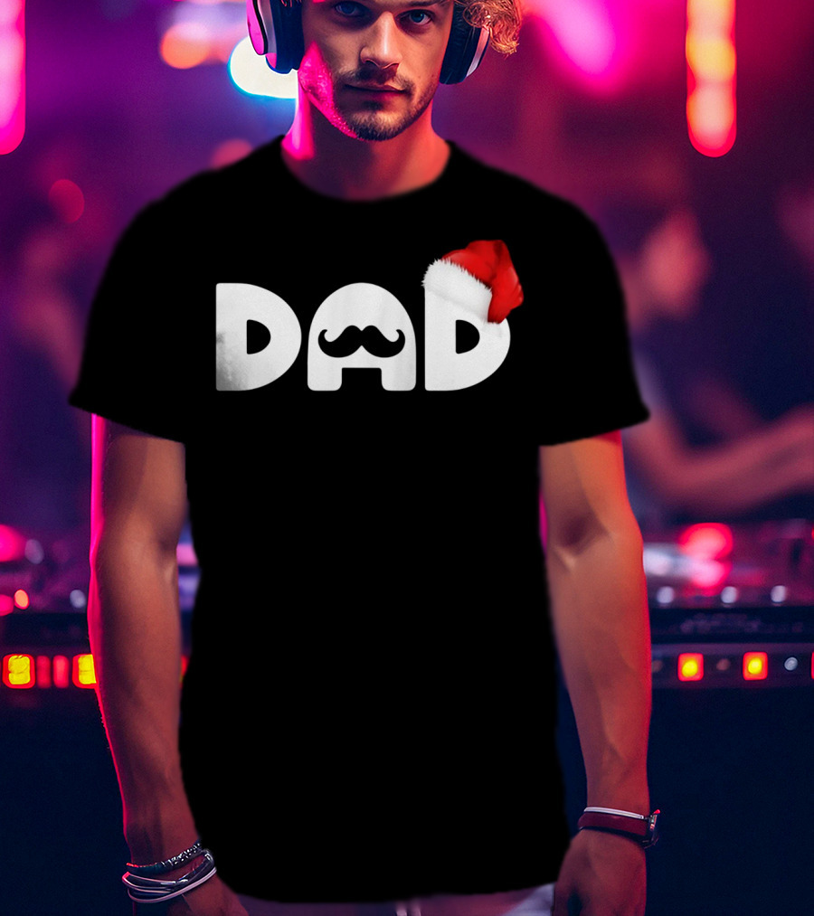 Dad Moustache Santa Hat T-Shirt