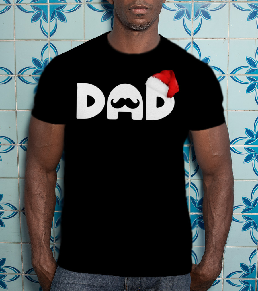 Dad Moustache Santa Hat T-Shirt