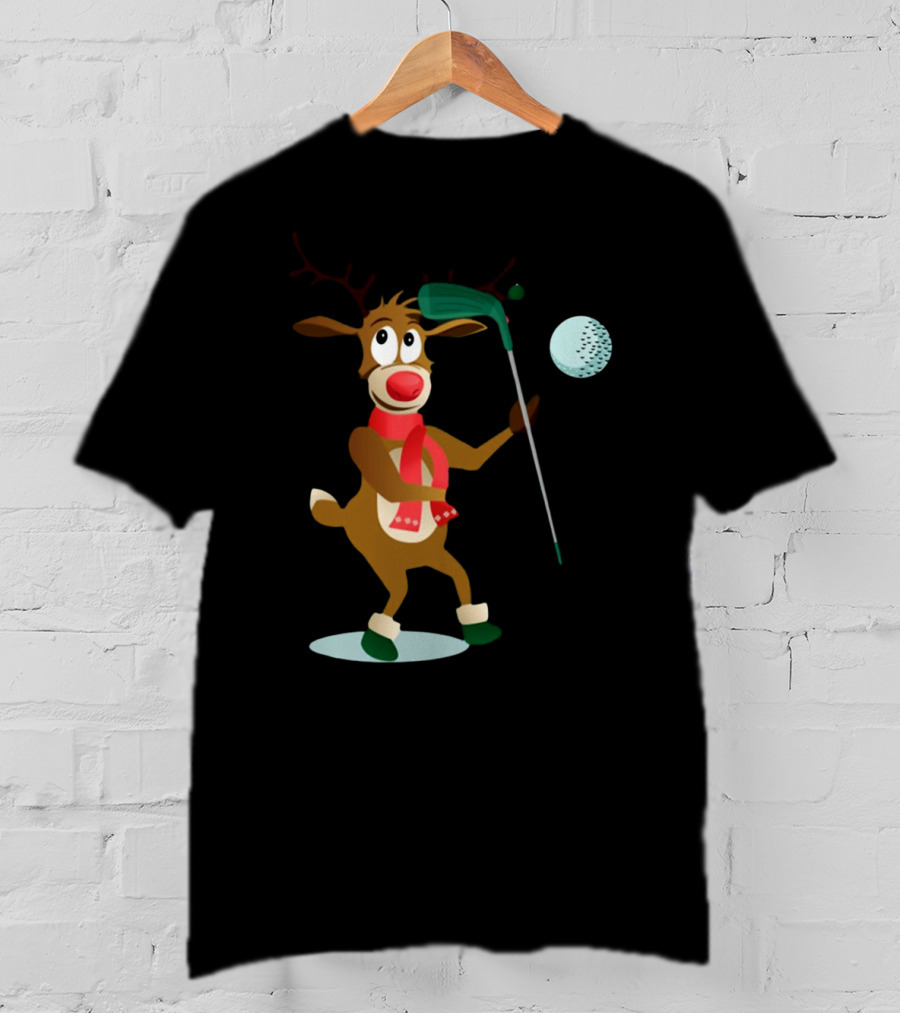 Reindeer Golf Christmas Fun T-Shirt