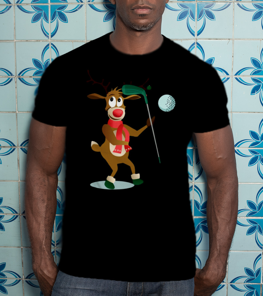 Reindeer Golf Christmas Fun T-Shirt