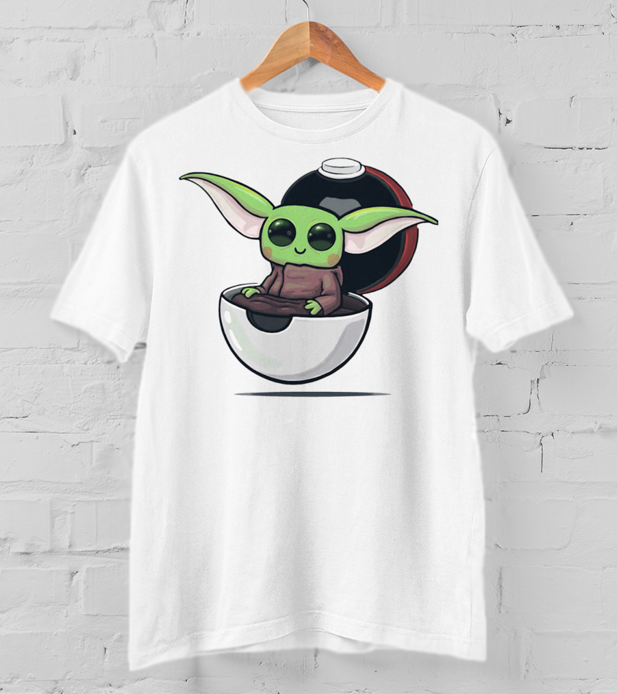 Baby Yoda Grogu In Pokéball Crossover T-Shirt