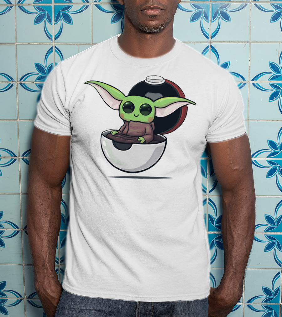 Baby Yoda Grogu In Pokéball Crossover T-Shirt