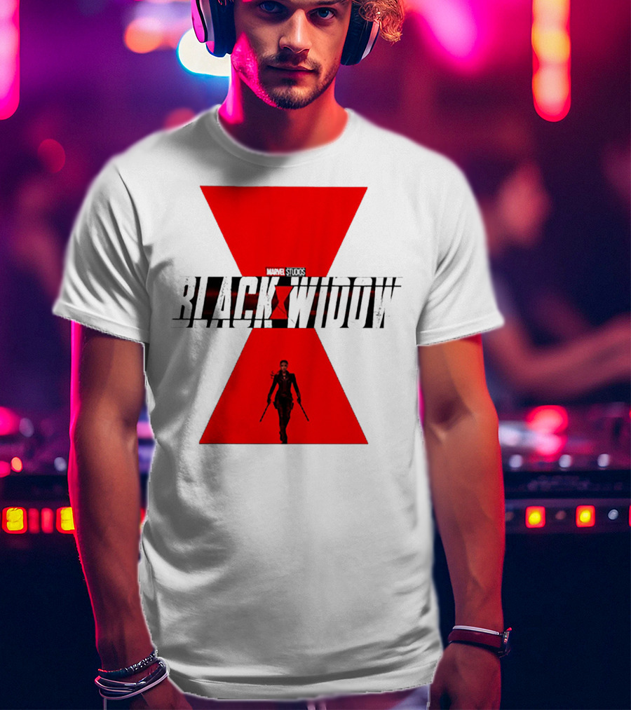 Marvel Studios Black Widow Scarlett Johansson Red Hourglass T-Shirt