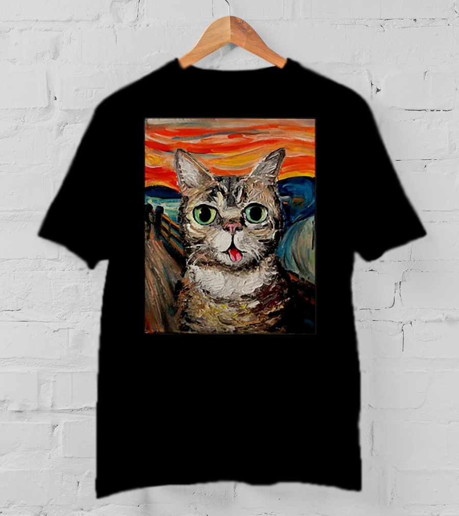 Lil Bub Cat The Scream Vincent Van Gogh T-Shirt