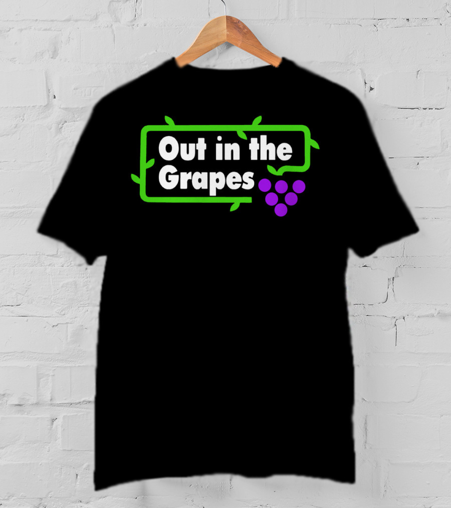 Out In The Grapes Vine Frame With Purple Grapes T-Shirt