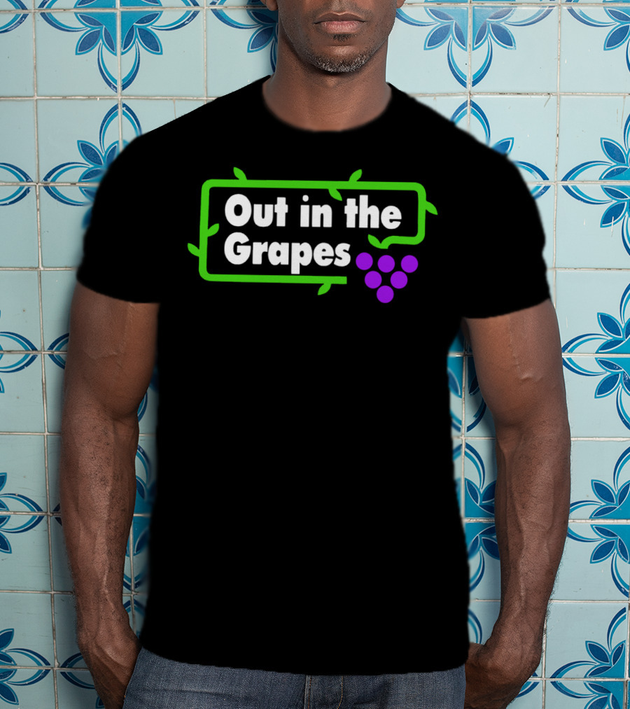 Out In The Grapes Vine Frame With Purple Grapes T-Shirt