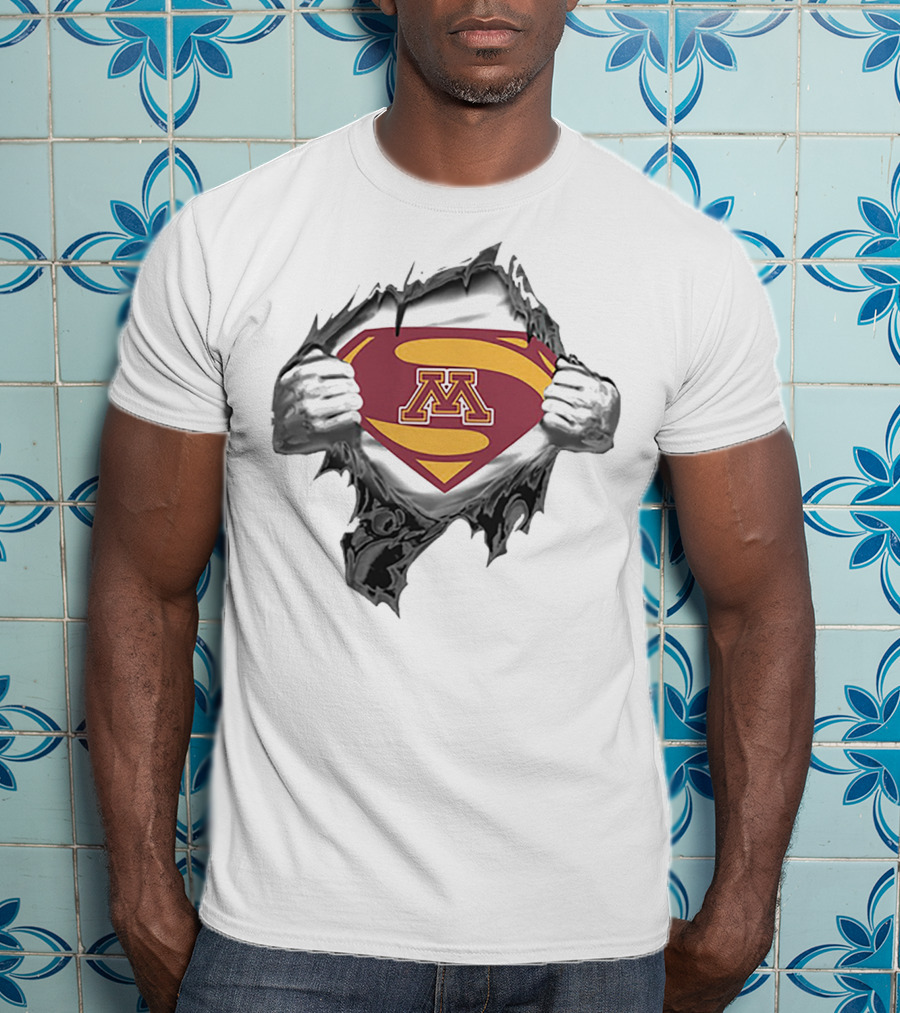 Minnesota Golden Gophers Superhero Symbol Inside Reveal T-Shirt
