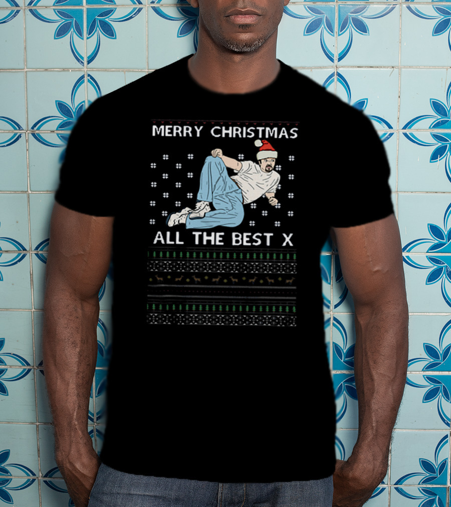 Merry Christmas All The Best X David Brent Festive Dance Santa Hat T-Shirt