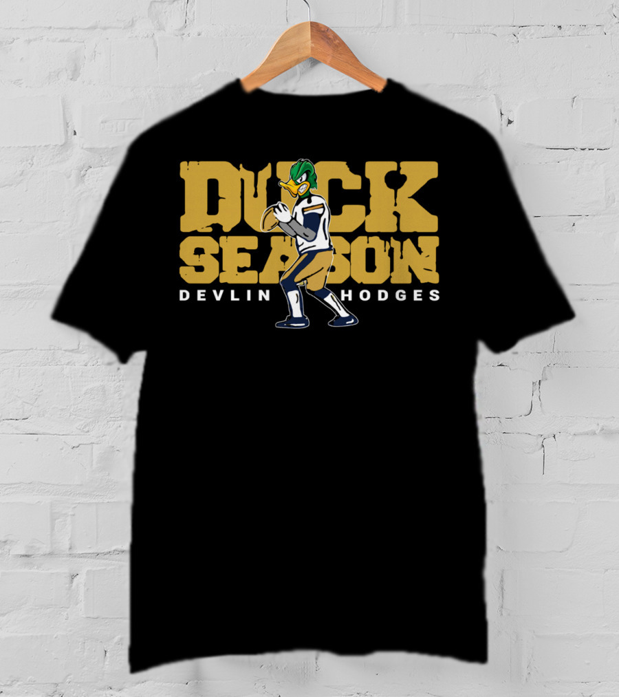 Duck Season Devlin Hodges Quarterback Cartoon Football T-Shirt