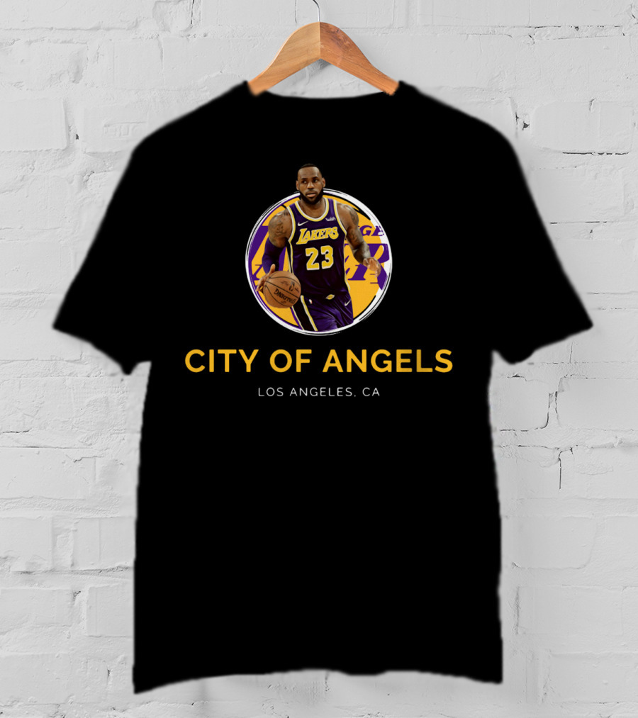 LeBron James Los Angeles Lakers #23 City Of Angels Los Angeles CA T-Shirt