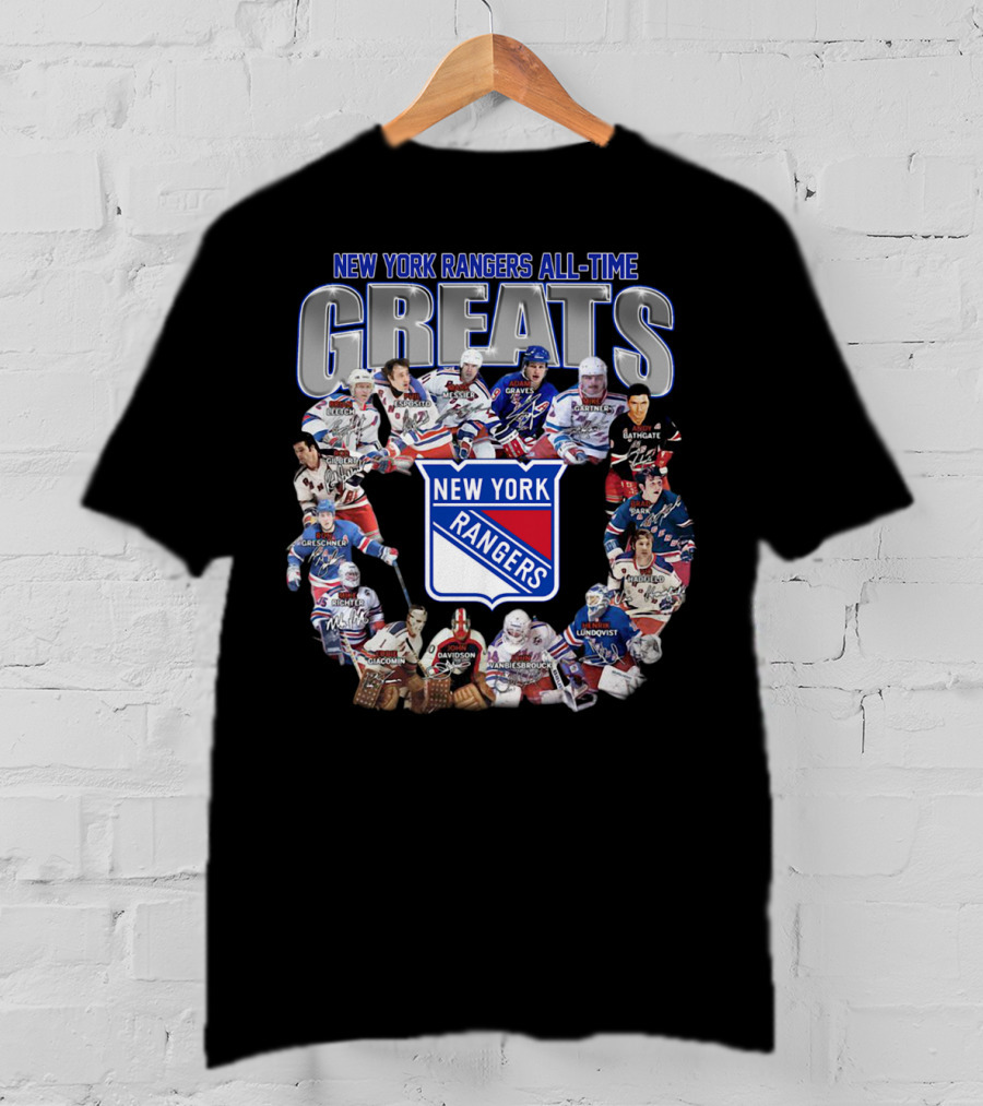 New York Rangers All-Time Greats Legends And Signatures T-Shirt