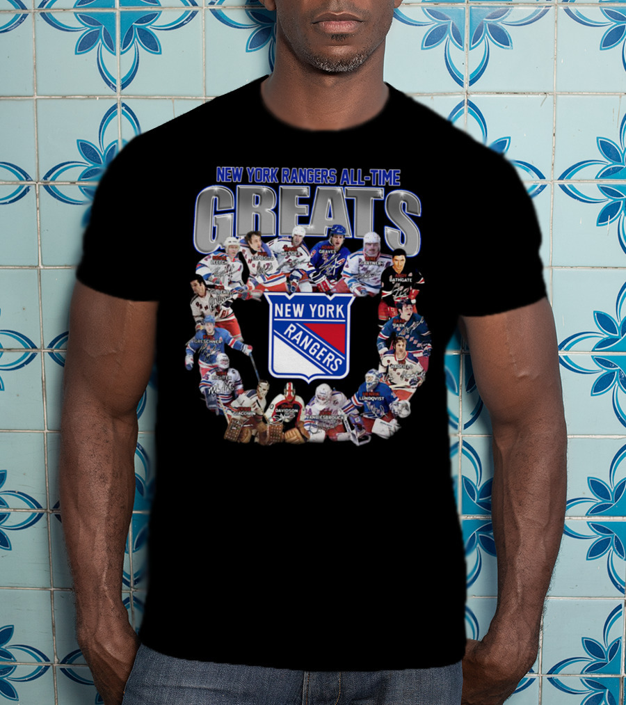 New York Rangers All-Time Greats Legends And Signatures T-Shirt