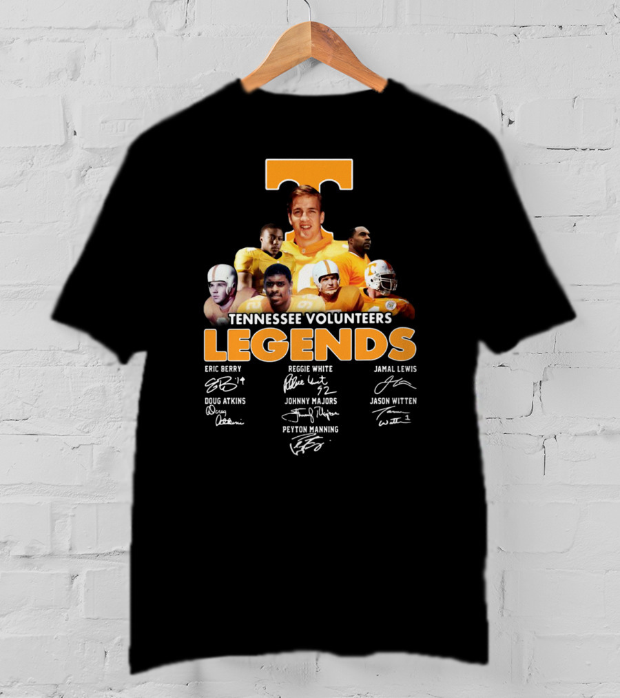 Tennessee Volunteers Legends Peyton Manning Reggie White Jason Witten Signatures T-Shirt