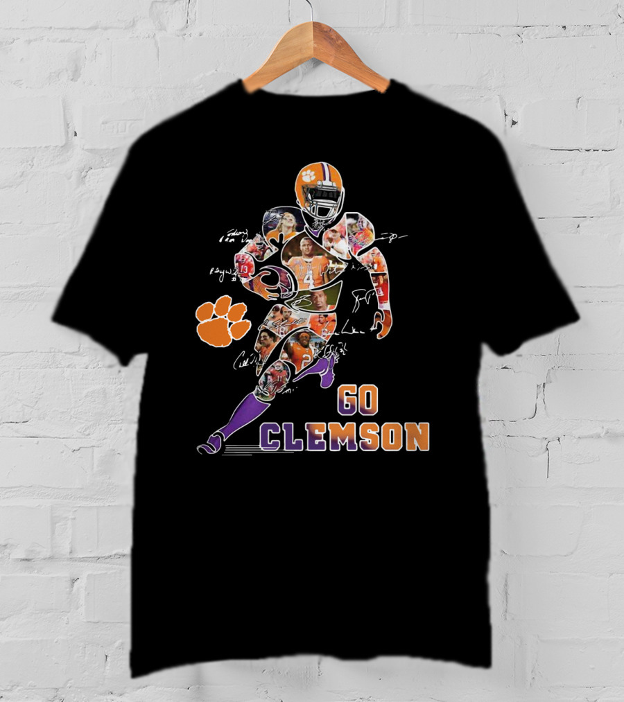 Go Clemson Dog Paw Player Signatures T-Shirt