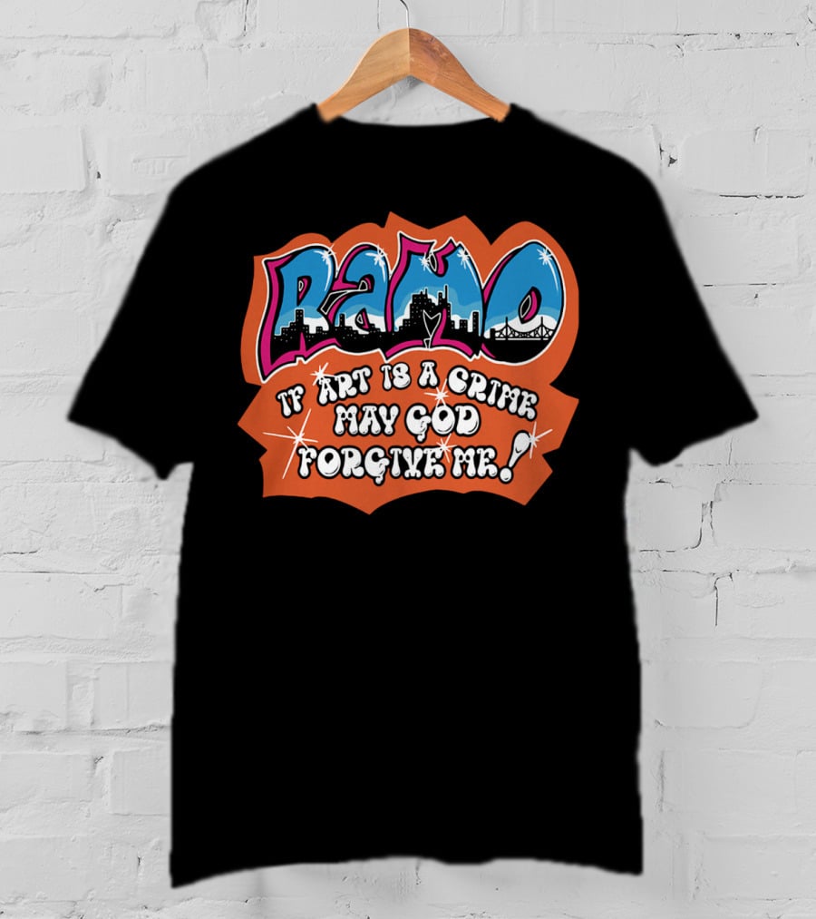 Ramo Skyline Graffiti If Art Is A Crime May God Forgive Me T-Shirt