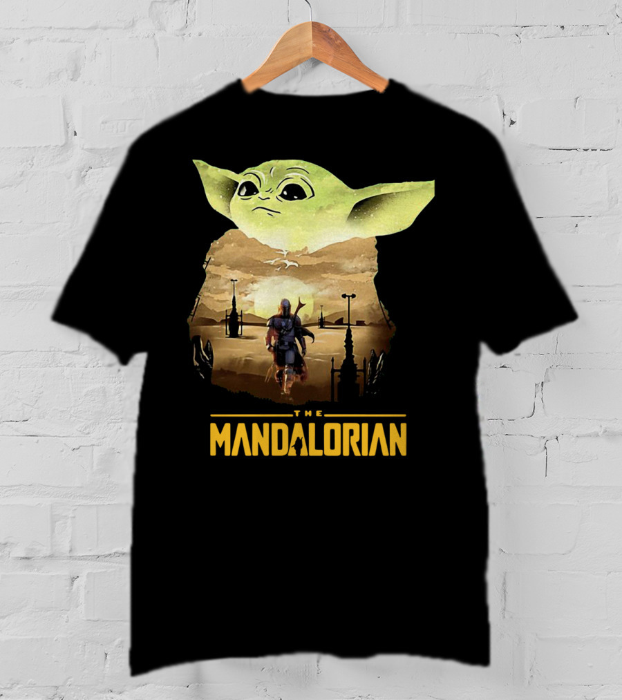 The Mandalorian Baby Yoda Sunset Scene T-Shirt