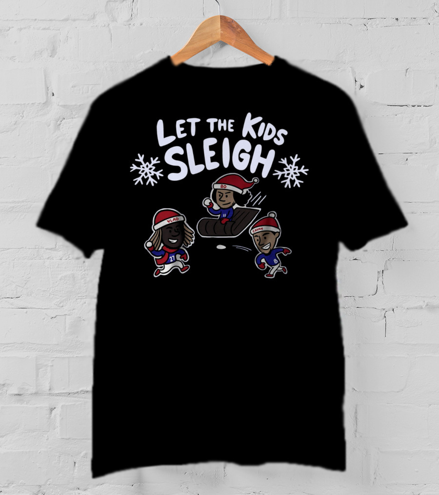 Let The Kids Sleigh Toronto Vlad Bo Cavan Christmas Sledding Snowflakes T-Shirt
