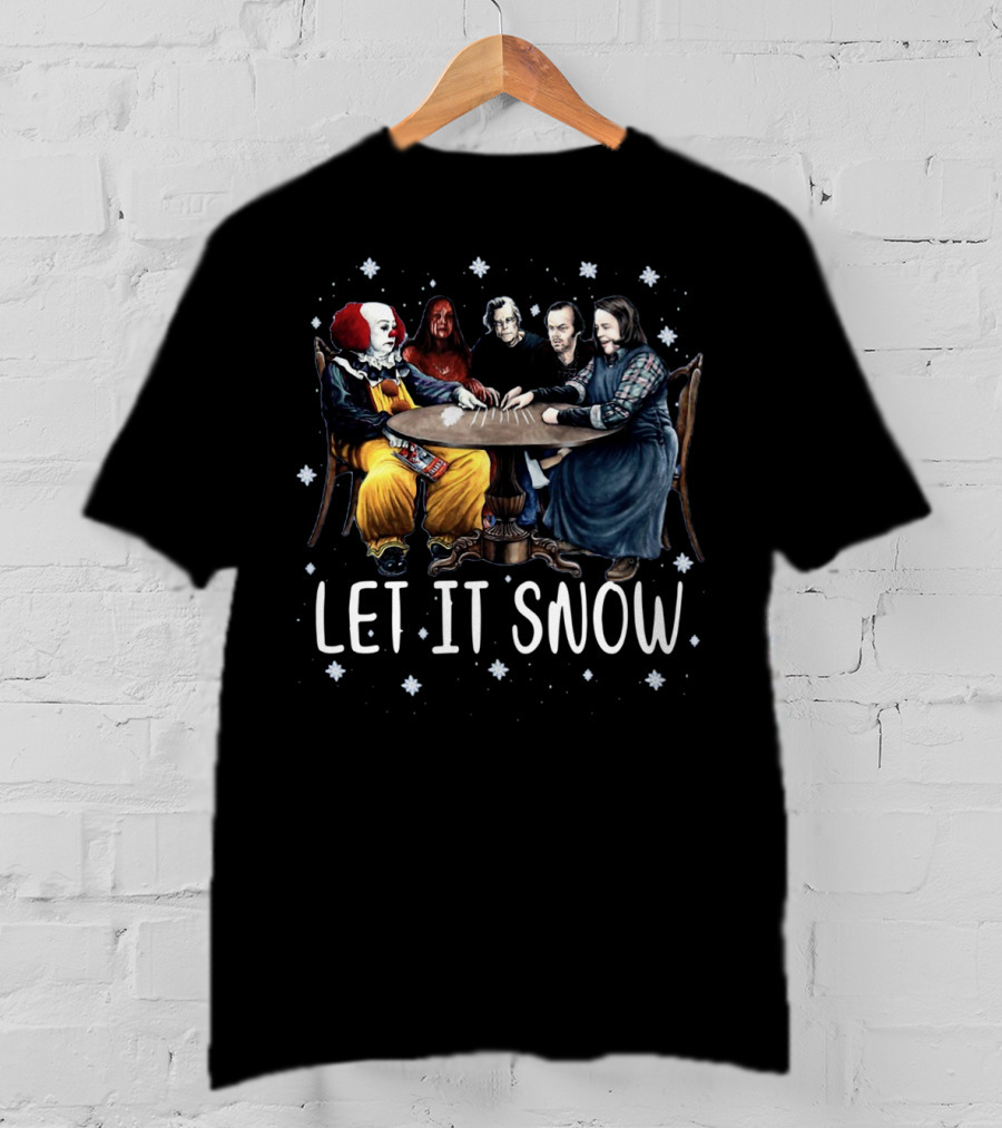 Stephen King Horror Friends Characters Let It Snow Holiday Scene T-Shirt