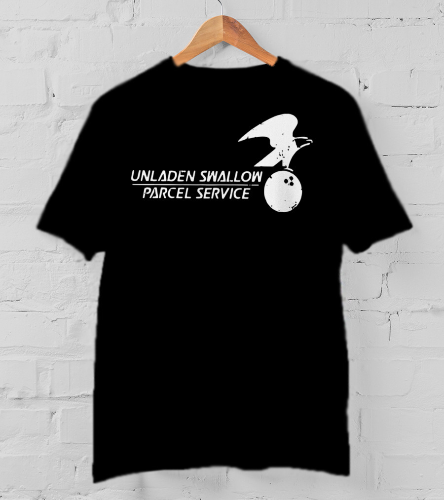 Unladen Swallow Parcel Service Monty Python Bowling Ball Bird T-Shirt