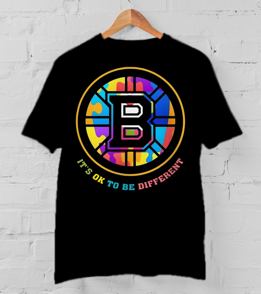 Boston Bruins It's OK To Be Different Rainbow T-Shirt