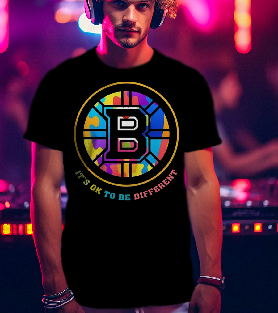 Boston Bruins It's OK To Be Different Rainbow T-Shirt