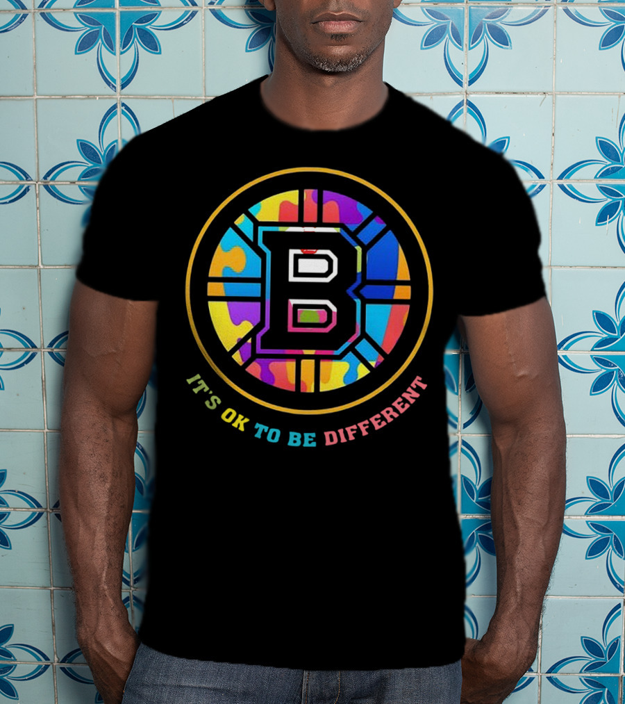 Boston Bruins It's OK To Be Different Rainbow T-Shirt