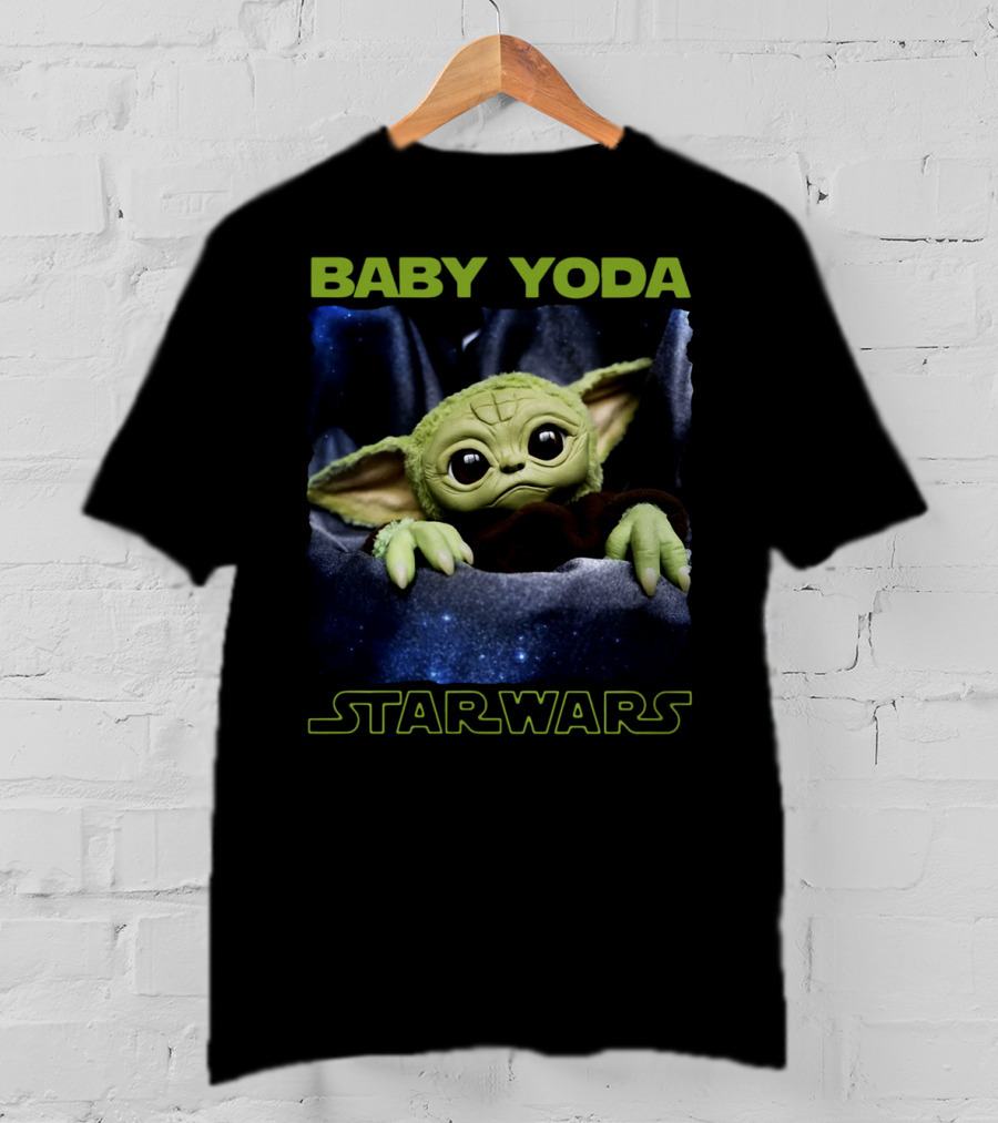 Baby Yoda Star Wars Galaxy Background T-Shirt