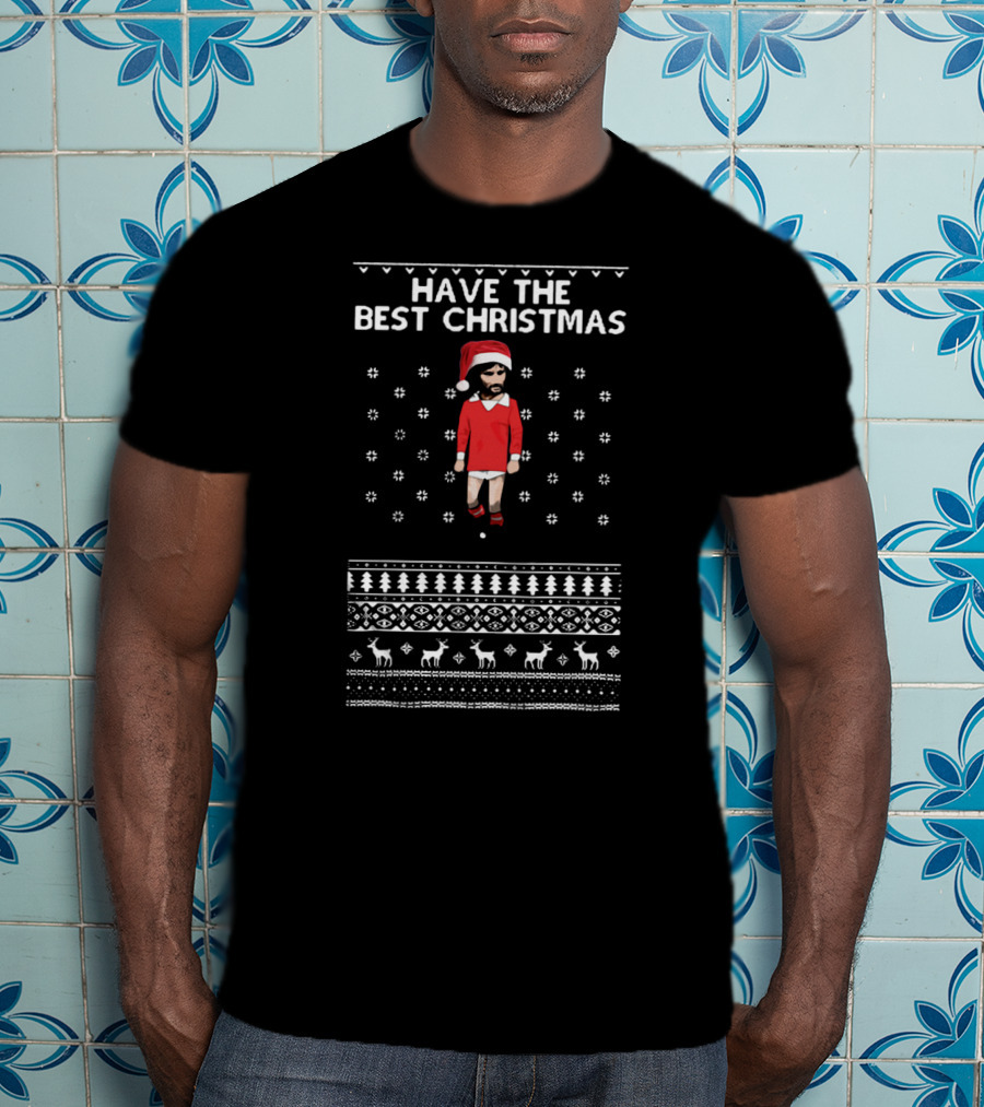 Have The Best Christmas George Best Snowy Santa T-Shirt