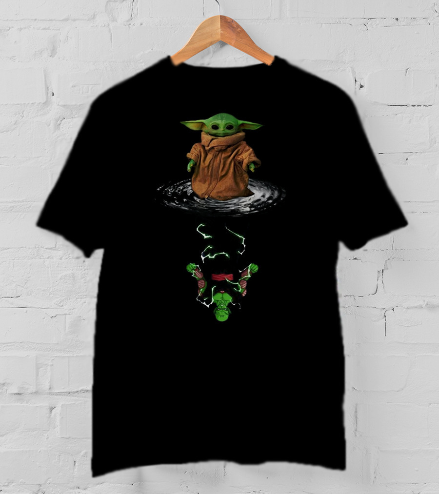 Baby Yoda Reflection Piccolo Fusion Water Ripple Character Crossover T-Shirt