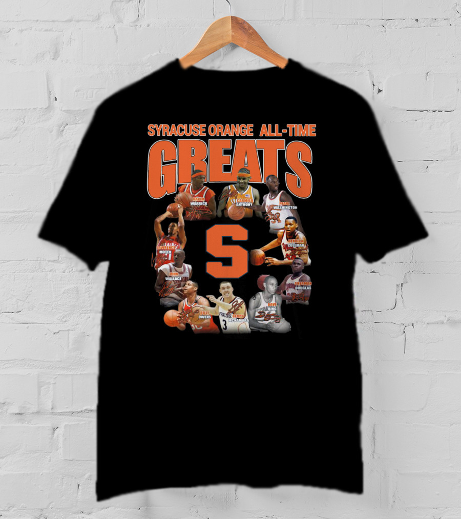 Syracuse Orange All-Time Greats Basketball Legends Featuring Carmelo Anthony And Pearl Washington T-Shirt