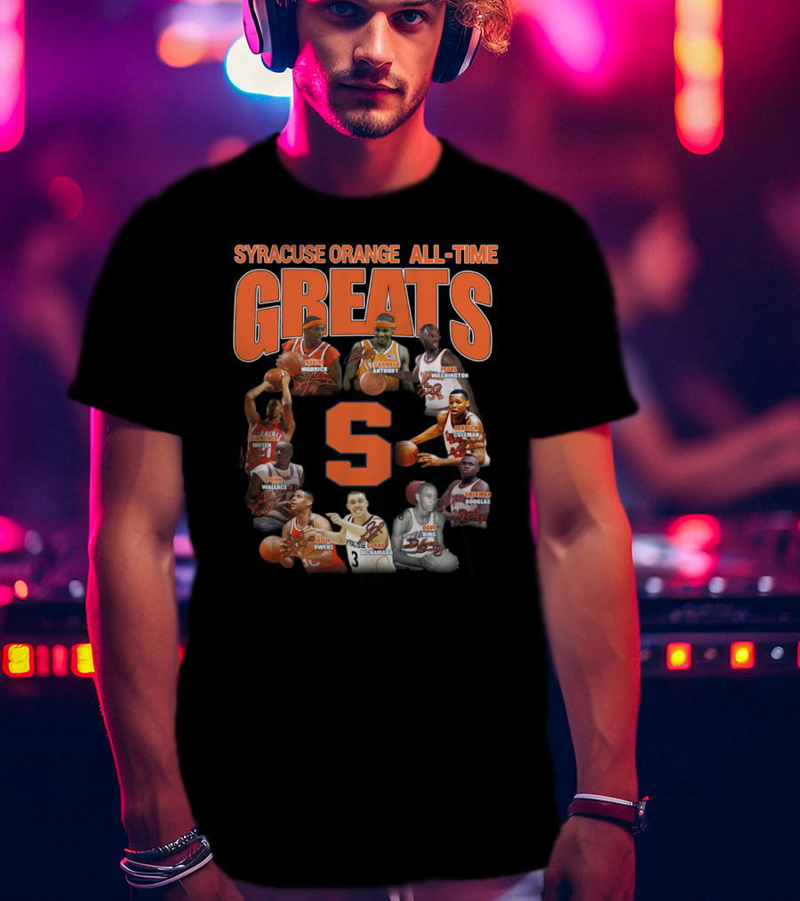 Syracuse Orange All-Time Greats Basketball Legends Featuring Carmelo Anthony And Pearl Washington T-Shirt