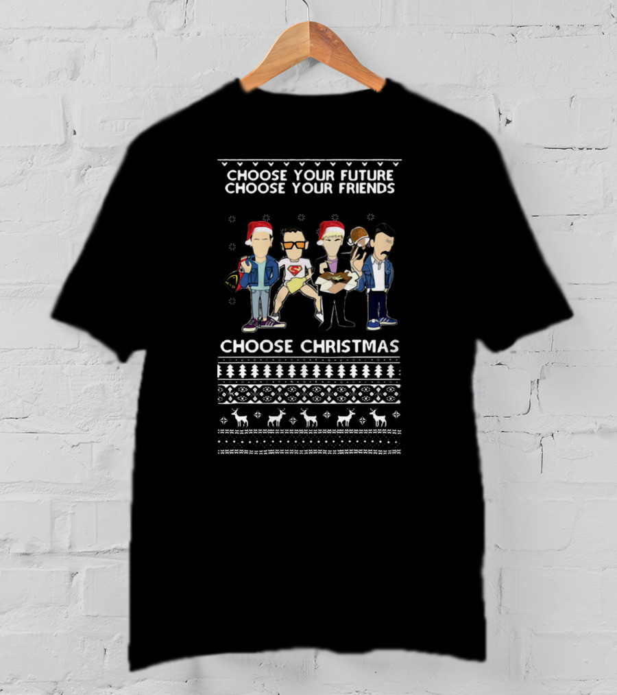 Choose Your Future Choose Your Friends Choose Christmas Trainspotting T-Shirt