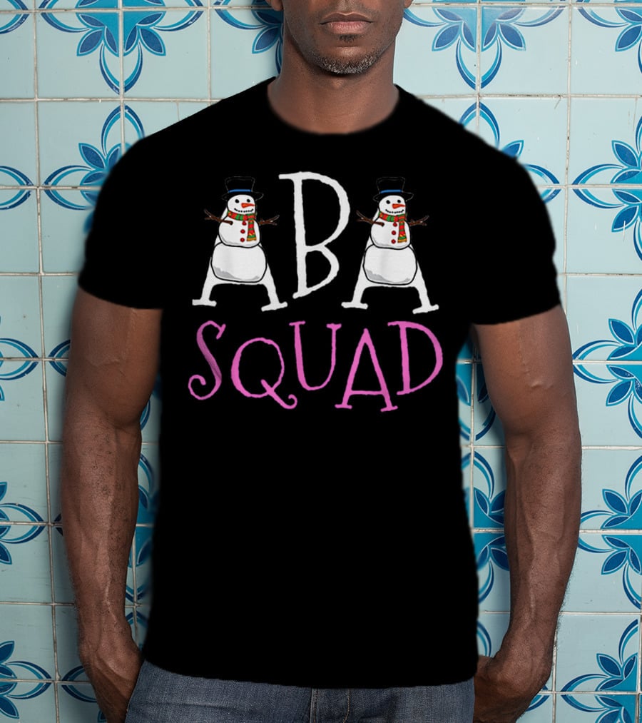 ABA Squad Snowman Applied Behavior Analyst T-Shirt