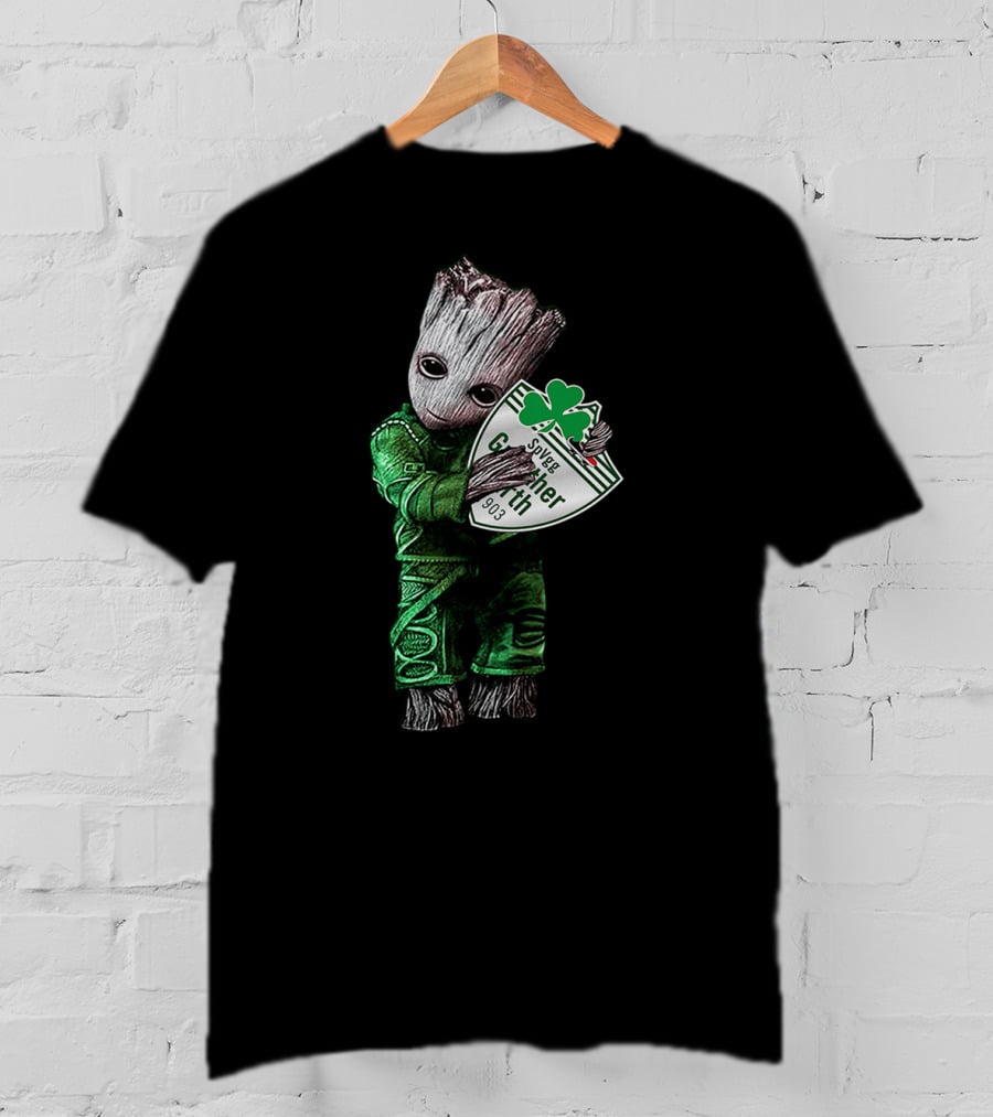 Baby Groot Hugging SpVgg Greuther Fürth Logo 1903 Football Club Emblem T-Shirt