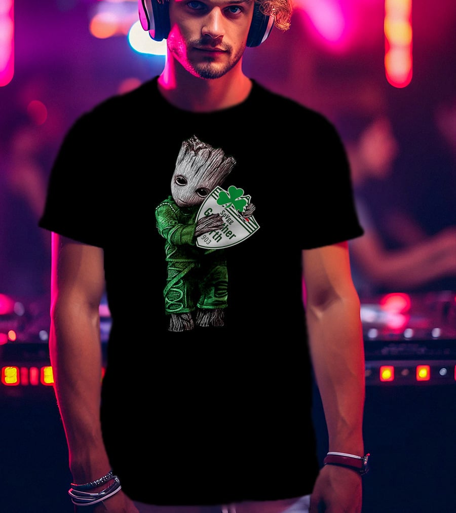 Baby Groot Hugging SpVgg Greuther Fürth Logo 1903 Football Club Emblem T-Shirt