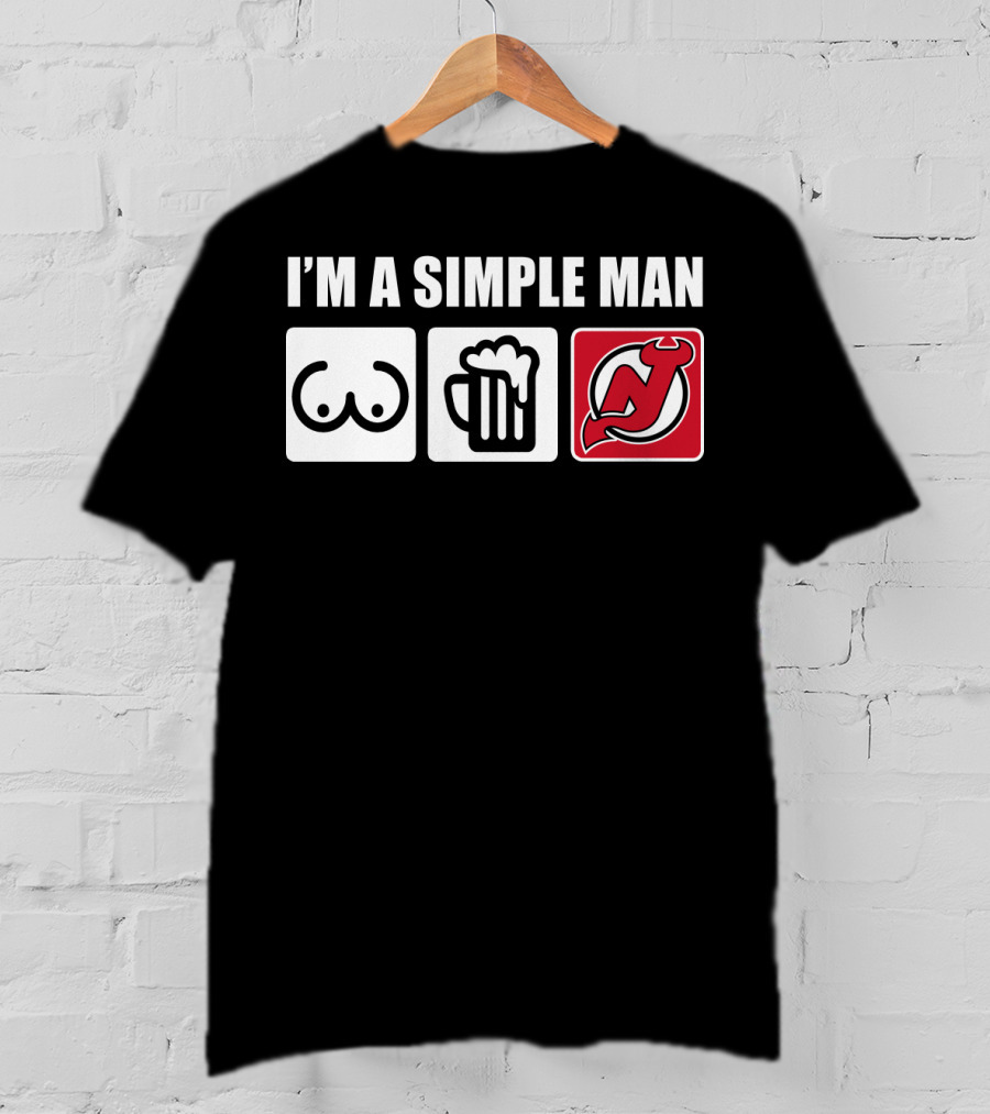 I'm A Simple Man Beer New Jersey Devils T-Shirt