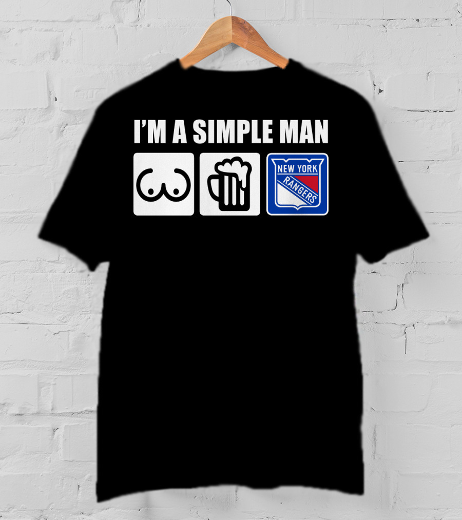 I'm A Simple Man New York Rangers Beer Icons T-Shirt