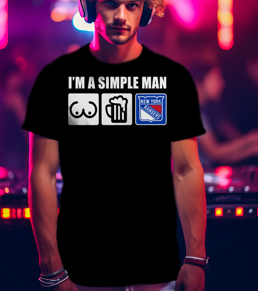 I'm A Simple Man New York Rangers Beer Icons T-Shirt