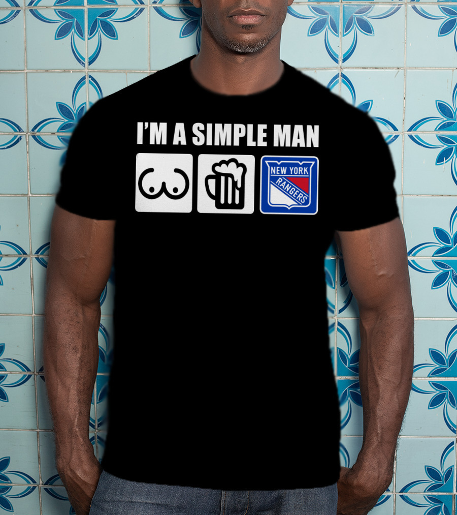 I'm A Simple Man New York Rangers Beer Icons T-Shirt