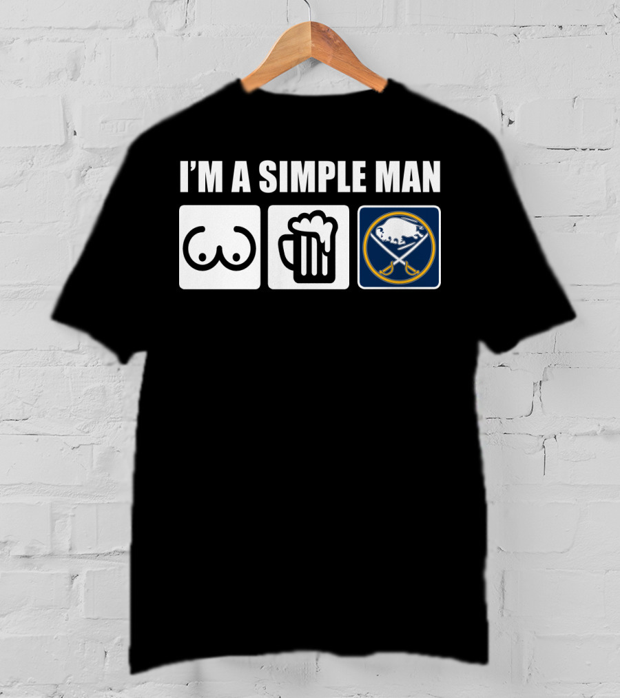 Sabres I'm A Simple Man Iconic Symbols Sports T-Shirt