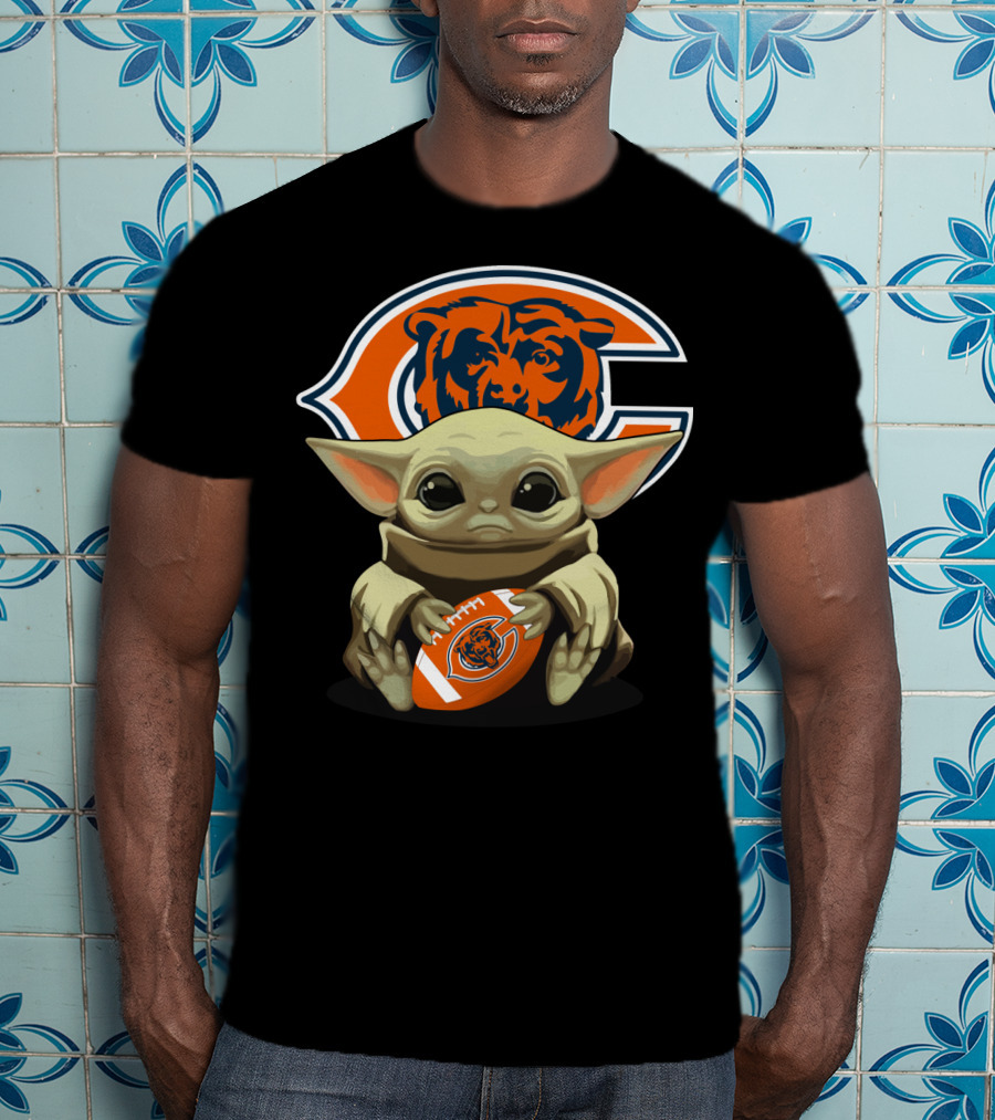 Baby Yoda Chicago Bears Football T-Shirt