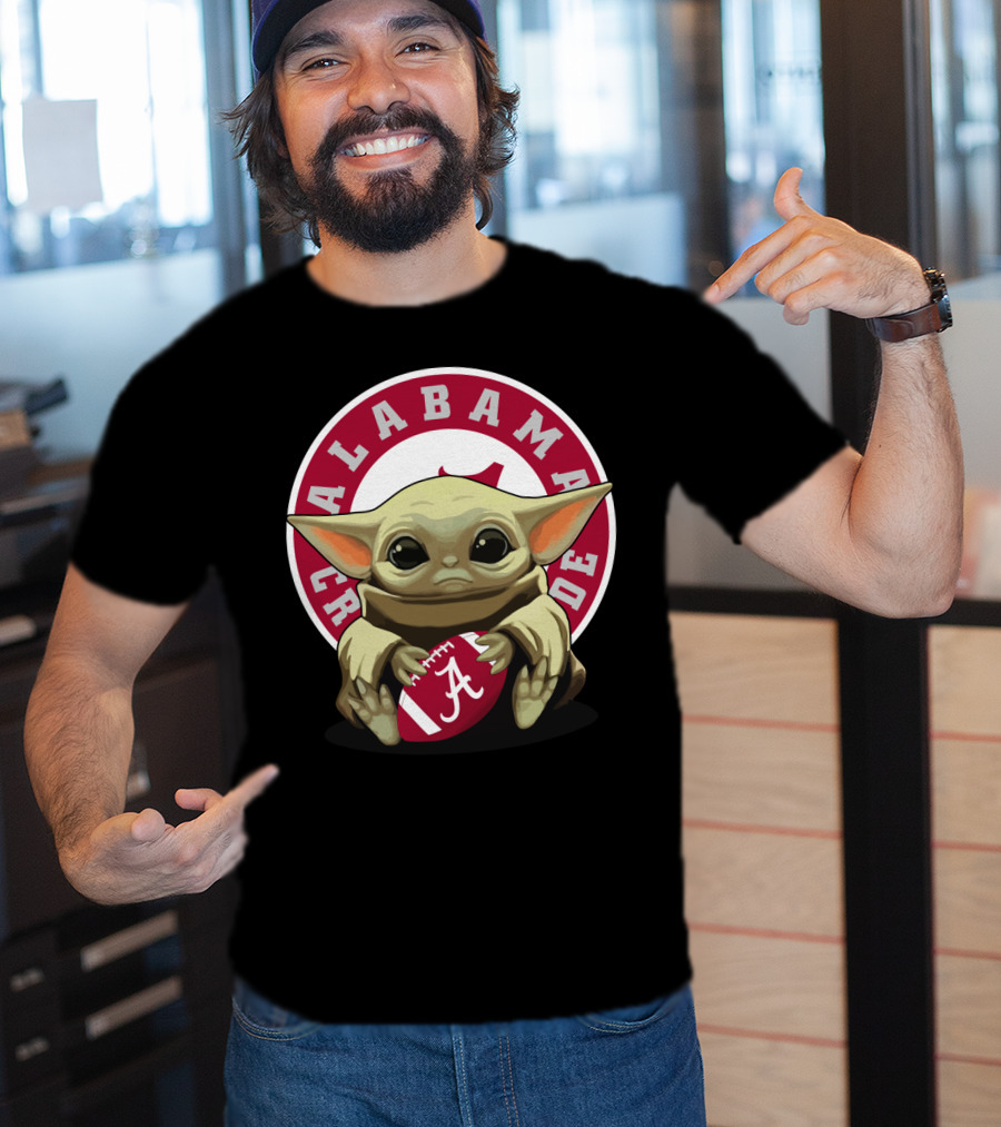 Yoda Baby Alabama Crimson Tide Football T-Shirt