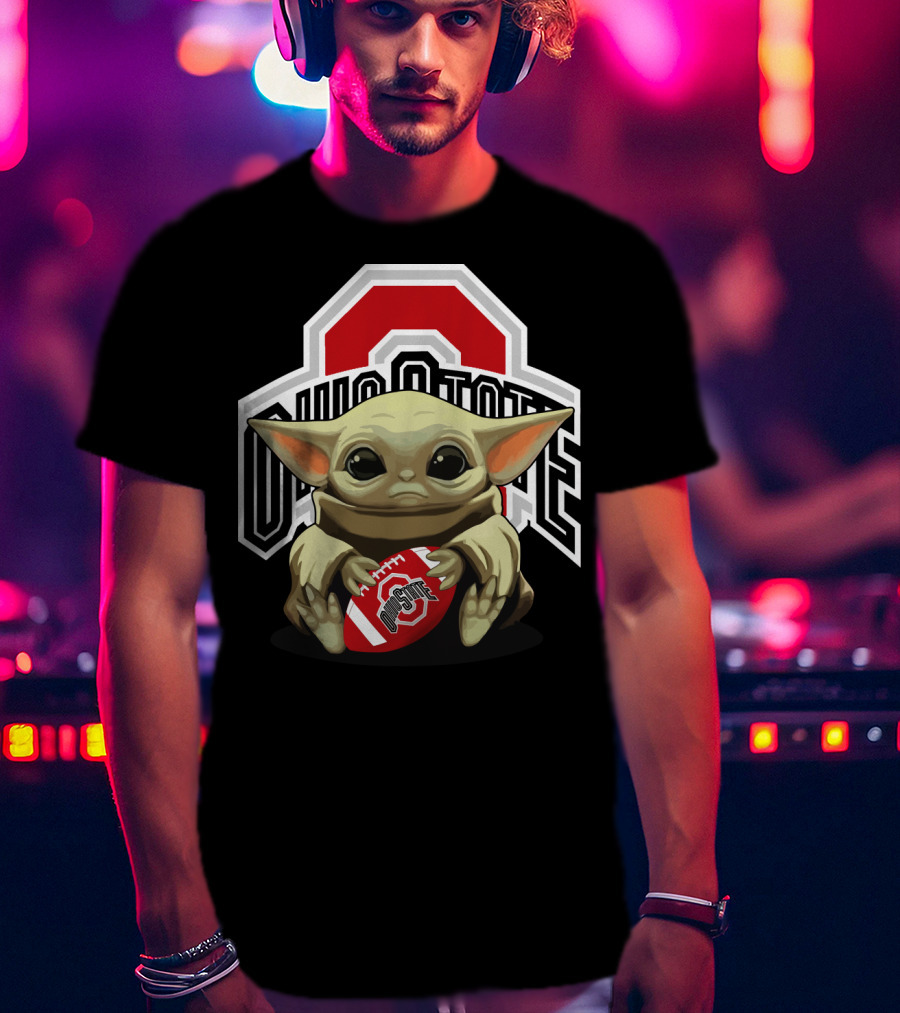 Ohio State Baby Yoda Football T-Shirt