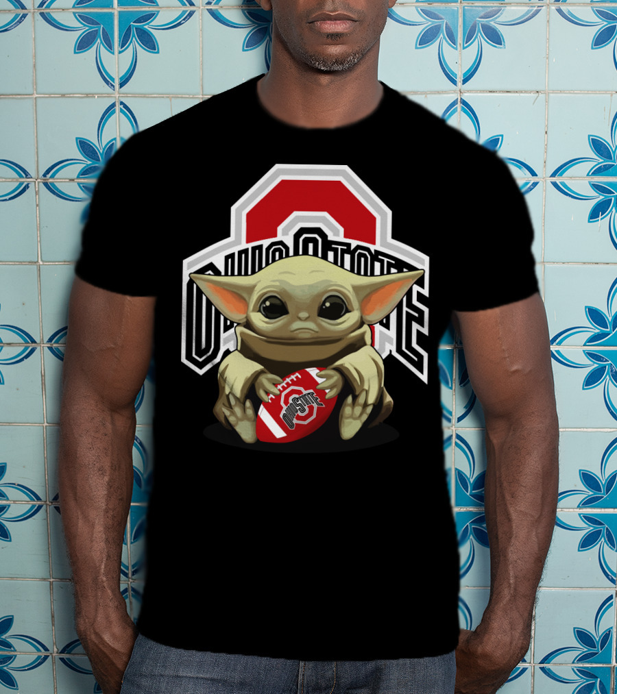 Ohio State Baby Yoda Football T-Shirt