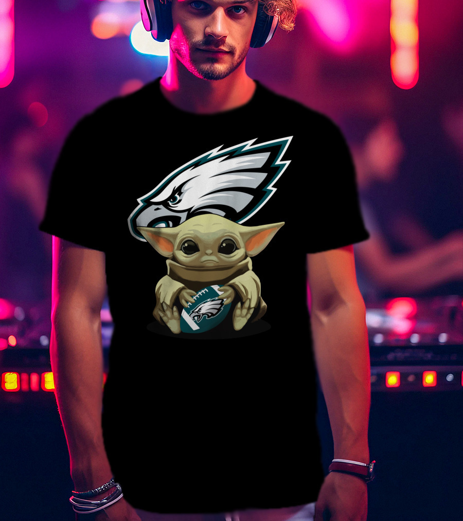Yoda Baby Philadelphia Eagles Football Fan T-Shirt