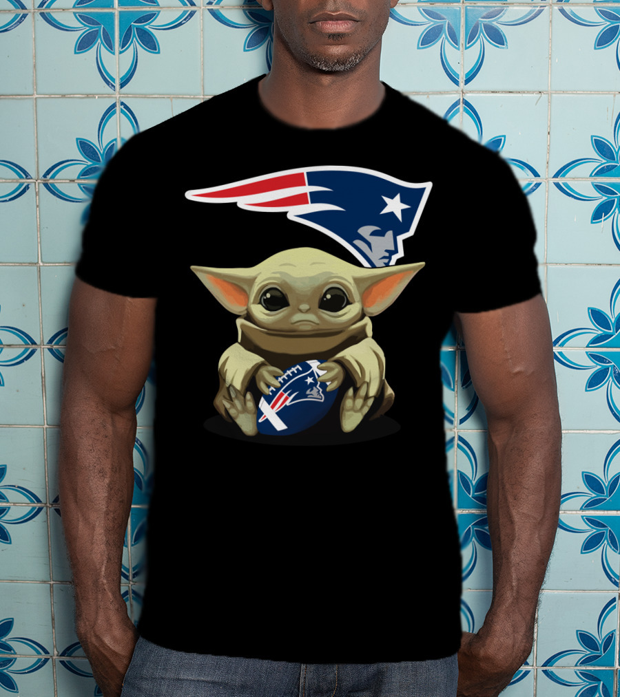 Yoda Baby Patriots Football Star Wars Crossover T-Shirt