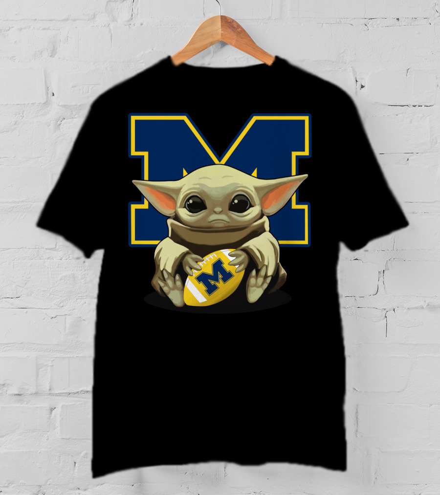 Yoda Baby Michigan Wolverines Football T-Shirt