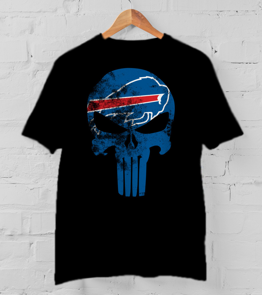 Bills Skull Punisher Logo Buffalo Bills Nfl Symbol T-Shirt