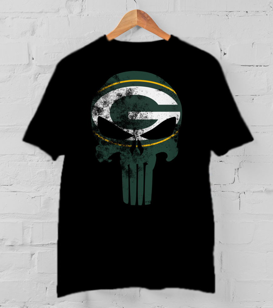 Packers G Skull Punisher Green Bay Football T-Shirt