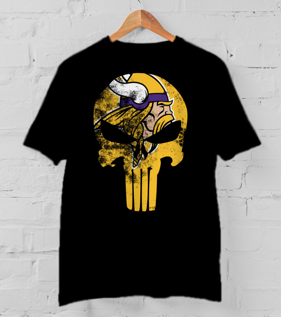 Vikings Skull Punisher Crossover T-Shirt